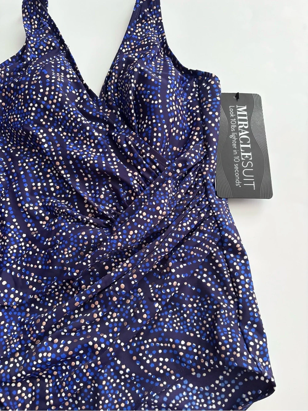 Miraclesuit Spotlight Oceanus One Piece Swimsuit Blue Gold NWT Slimming 14